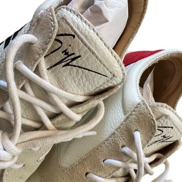 Giuseppe Zanotti signature white red sneakers size6.5 - Picture 5 of 8